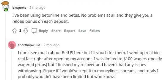 BetOnline & betus reddit review
