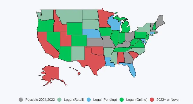 What States is Sports Betting Legal In US